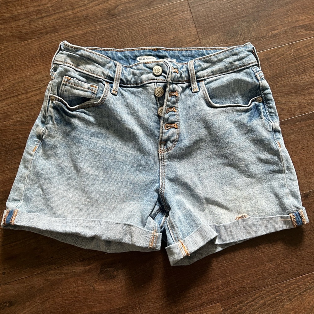 Old Navy High Rise Button Jean Shorts